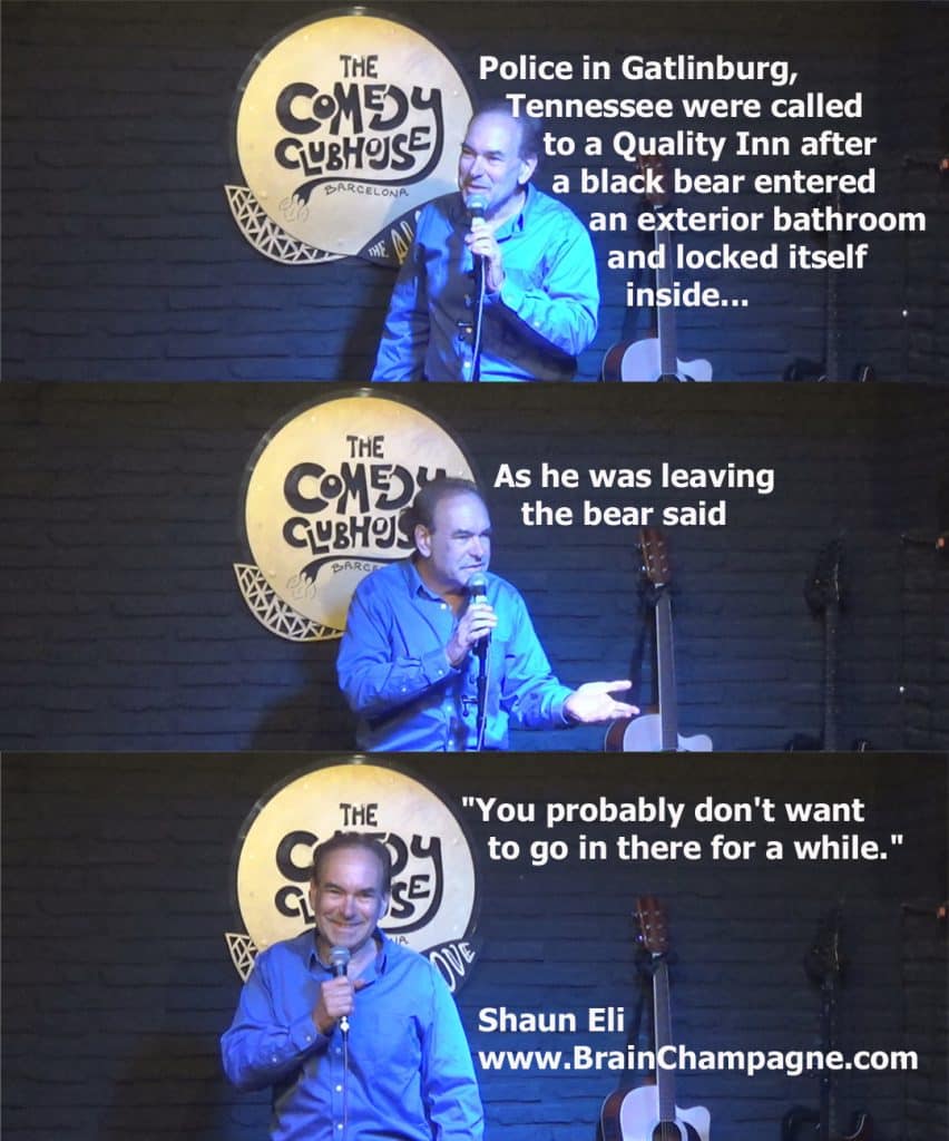 Police in Gatlinburg, Tennessee were called to a Quality Inn after a black bear entered an exterior bathroom and locked itself inside... As he was leaving the bear said "You probably don't want to go in there for a while."
