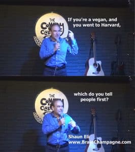 If you're a vegan, and you went to Harvard, which do you tell people first?